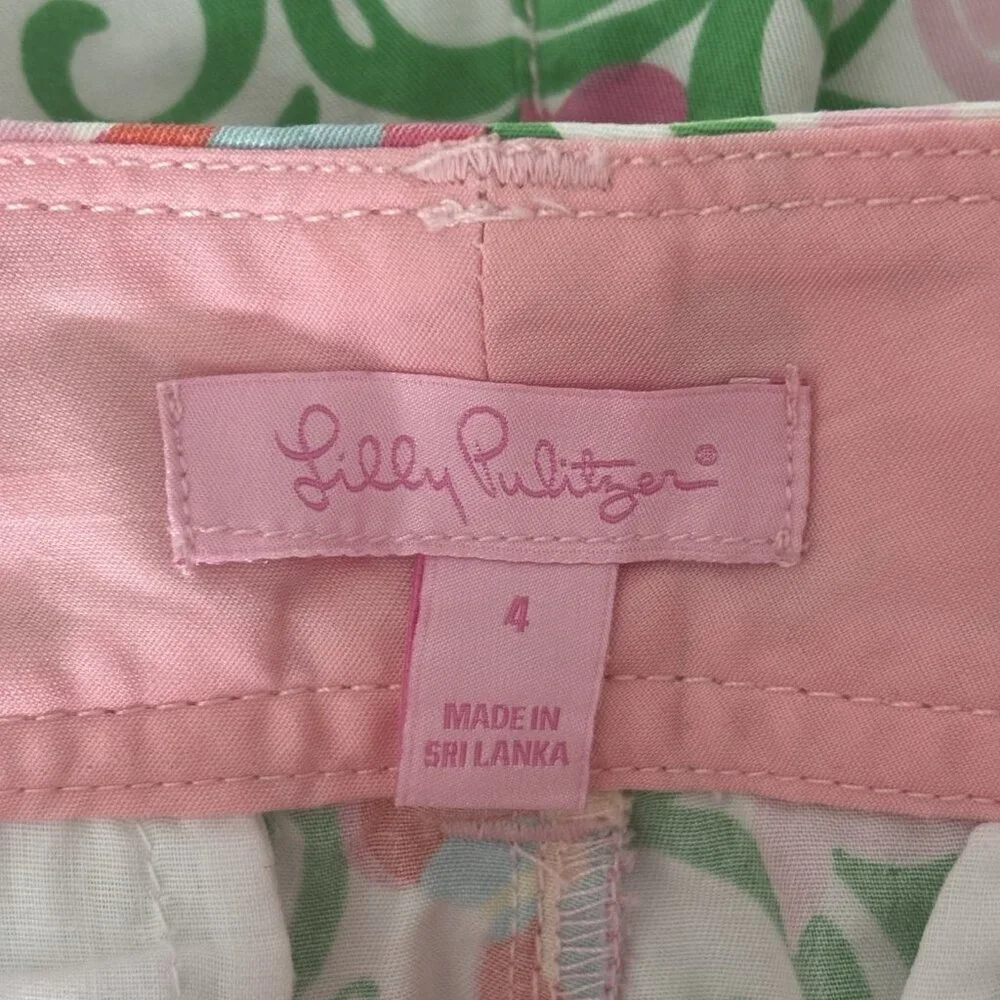 Lilly Pulitzer Buttercup Scalloped Shorts Butterfly‎ Print Size 4 Preppy